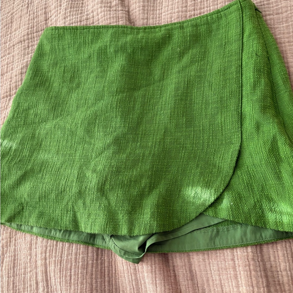 Abercrombie & Fitch Green Textured Skirt